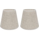 Lot de 2 abat - jours e14 / e27 en lin pour lampe de table ou applique murale ? 10x14x16 cm