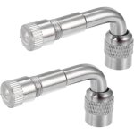 Lot de 2 adaptateurs d'extension de valve de pneu en cuivre plaqu� nickel � 90 degr�s pour voitures, ...