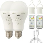 Lot de 2 ampoules led e27, 700lm (�quivalent 50w), ampoules rechargeables avec t�l�commande, 3 niveaux ...
