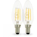 Eclairage design - lot de 2 ampoules led flamme filament 4w eq. 40w culot e14