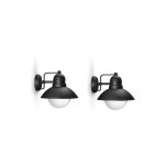 Lot de 2 appliques murales ext�rieures philips mygarden hoverfly noires ? compatible ampoules e27 jusqu'� ...