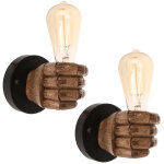 Applique murale industrielle vintage lampe poing en bois e27 pour chambre lavabo couloir restaurant main ...