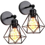 Lot de 2 appliques murales interieur vintages industrielles plafonniers luminaires e27 en m�tal lampe ...