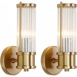 Lot de 2 applique murale en laiton, applique murale en cristal dor�, applique murale en verre cristal ...