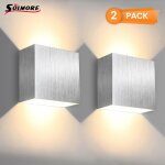 Lot de 2 applique murale lampe moderne interieur / ext�rieur led 6w 3000k 500lm l. 10 x l. 5 x h. 9. ...