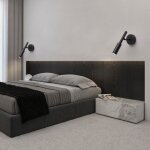 Lot de 2 applique murale led 5w interieur lampe de chevet murale noir liseuse de chevet rotatif lumi�re ...