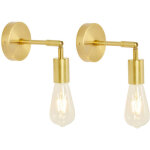 Lot de 2 appliques murales salle de bain en laiton bross� vintage ? e27 dimmable ? compatible ampoules ...