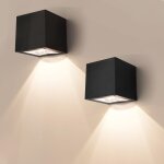 Lot de 2 appliques solaires d'ext�rieur, �tanches ip65, lumi�re blanche chaude 3000 k, id�ales pour jardin, ...