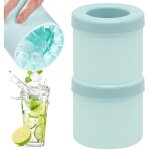 Lot de 2 bacs � gla�ons en silicone, bacs � gla�ons en silicone avec couvercles, seau � glace r�utilisable ...