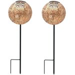 Lot de 2 balises solaires a planter - lumisky - agadir - h45 cm - style oriental - led blanc chaud