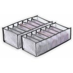 Lot de 2 bo�tes de rangement pliables pour v�tements, jeans, 7 compartiments de gris pour pantalons, ...