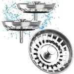 Lot de 2 bouchon evier cuisine 78mm ? en acier inoxydable 304 anti - filtre, cr�pine cuisine meilleur ...