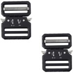 Lot de 2 boucles de ceinture tactiques en alliage de zinc noir robuste de qualit� militaire avec double ...