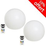 Lot de 2 boules lumineuses multicolores rechargeable bobby c �40 cm lumisky