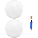 Lot de 2 boules lumineuses solaires � led avec t�l�commande 16 couleurs rgbw pour ext�rieur