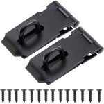 Lot de 2 cadenas en acier inoxydable de 7, 6 cm, moraillon et agrafe robustes avec vis, fermoir de porte ...