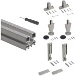 Lot de 2 cadres zero avec quincaillerie et profil�s pour montage au sol et au mur avec v�rin circulaire, ...