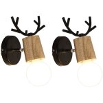 Axhup - lot de 2 cerf lampe de chevet e27 douille applique murale eclairage décor noir Axhup - lot de 2 cerf lampe de chevet e27 douille applique murale eclairage décor noir