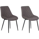 Lot de 2 chaises de salle à manger moderne sans accoudoirs en cuir pu marron foncé et pieds en métal ... Lot de 2 chaises de salle à manger moderne sans accoudoirs en cuir pu marron foncé et pieds en métal ...