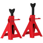 Lot de 2 chandelles voiture - chandelles de levage 3t hauteur r�glable 290 - 425 mm - acier fonte rouge ...