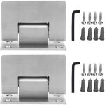 Lot de 2 charni�res de porte de douche en verre � 90 degr�s en acier inoxydable pour la maison et la ...