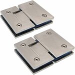 Lot de 2 charni�res de porte de douche en verre vers support en verre, ouverture et fermeture � 180 degr�s, ...