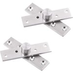 Lot de 2 charni�res de porte pivotantes � 360 degr�s en acier inoxydable avec vis de fixation 75 x 17 ...