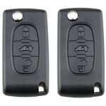 Lot de 2 coques de cl� ce0536 pour peugeot partner 107 207 307 407 208 308, citro�n c2 c3 c4 c5 berlingo ...