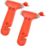Lot de 2 coupe - ceinture d?urgence et marteau brise - vitre, marteau de secours double - t�te outil ...