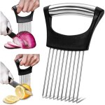 Lot de 2 coupe oignon eminceur tomate concombre citron l�gumes coupe oignons manuel en acier inoxydable ...