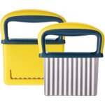 Lot de 2 couteaux ondul�s en acier inoxydable, pour couper les pommes de terre, les frites, les l�gumes ...