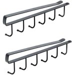 Lot de 2 crochets de rangement pour tasses, verre � vin, ustensiles de cuisine, ceintures et �charpe, ...