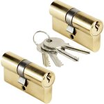 Lot 2 cylindres de porte 30x30 mm barillet s'entrouvrant bricard 4 clés Lot 2 cylindres de porte 30x30 mm barillet s'entrouvrant bricard 4 clés