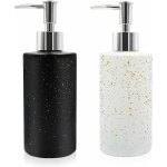 Deesse shop - lot de 2 distributeurs de savon en verre de 350 ml avec pompe, distributeur de savon rechargeabl ...