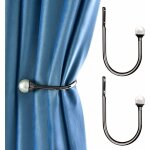 Lot de 2 embrasses de rideaux en forme de u - crochets d�coratifs � fixation murale - avec vis - noir ...