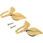 Lot de 2 embrasses de rideaux multifonctions avec crochet mural motif feuille vintage dor�e - sollbry ...
