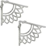 Lot pratique de 2 �querres pour �tag�res, support pour tablette, design antique, en fonte, blanc - relaxdays ...