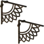 Lot pratique de 2 �querres pour �tag�res, support pour tablette, design antique, en fonte, bronze - relaxdays ...
