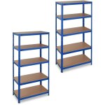 Lot de 2 étagère charge lourde, meuble 5 niveaux, cave charge 875 kg, garage, 180x90x45 cm, acier, mdf, ... Lot de 2 étagère charge lourde, meuble 5 niveaux, cave charge 875 kg, garage, 180x90x45 cm, acier, mdf, ...