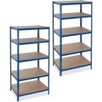 Lot de 2 étagères charges lourdes, meuble de rangement à clip, charge 1325 kg, garage, 180x90x60 cm, ... Lot de 2 étagères charges lourdes, meuble de rangement à clip, charge 1325 kg, garage, 180x90x60 cm, ...