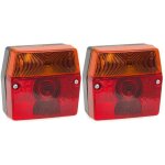 Lot de 2 feux de remorque arri�re avec 4 fonctions ? dimensions 97x92x47mm ? entraxes 46mm ? ampoules ...