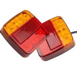 Lot de 2 feux de remorque led 12 v avec �clairage de plaque d'immatriculation, feu stop arri�re �tanche ...