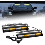 Lot de 2 feux de s�curit� blancs ambr�s de 36 cm, 48 led clignotantes, feux de circulation pour pare ...