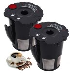 Lot de 2 filtres � caf� r�utilisables pour brasseurs keurig k - cup 2. 0 series mod�le k200 k250 k300 ...