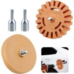 Lot de 2 gomme � stickers ? disque gomme 100 mm & 88 mm pour perceuse ? retire autocollants, r�sidus ...