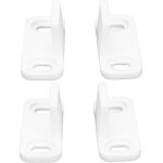 Lot de 2 guide de sol de porte de grange, but�es de porte de grange blanches en acier au carbone en plastique ...
