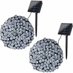 [lot de 2] guirlande lumineuse exterieure solaire , 22m 200 led guirlande solaire exterieur 8 modes �tanche ...