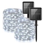 [lot de 2] guirlande lumineuse solaire ext�rieure, 100 pcs guirlande solaire �tanche led 12m guirlande ...