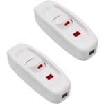 Lot de 2 interrupteurs � bascule ac 250 v 10 a inline on / off lampe de bureau c�ble interrupteur avec ...