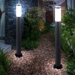 Lot de 2 lampadaires en acier inoxydable clairage chemin de jardin lampadaire extrieur anthracite dans ...